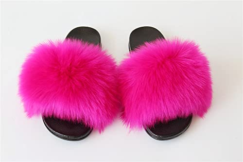MH Bailment Womens Furry Fluffy Slippers Faux Fur House Slippers Open Toe Fuzzy Slides Soft Flat Slip On Sandals for Indoor Outdoor2