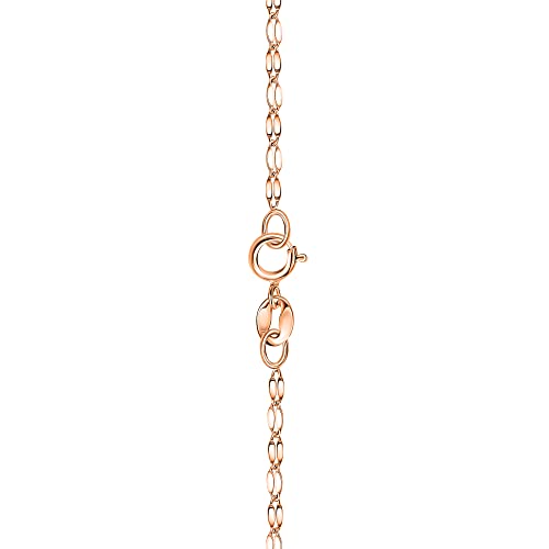 Pori Jewelers 10K Solid Gold 2.0Mm Diamond Cut Mirror Chain Necklace -Unisex Sizes 14"-30" (Rose, 16) #TOP6