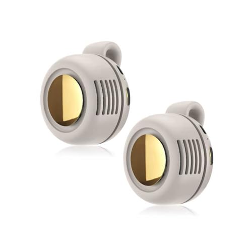 2 PCS Portable Mini Bladeless Fan Clip On, Small Fan Clip on for Shirt & Waist, 3-Speed, 360° Adjustable Suspended Whirlwind Fans, Silent Clip-on Fan For Outdoor & Travel & Office, Gift for Summer