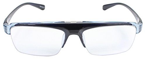 パール 跳ね上げ 老眼鏡 リーディンググラス ブルーライトカット CSTADO スクエア ブルー +2.0 度数 LT-P301-3CBU +2.0 男性用