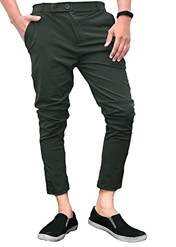 Ezee Sleeves Men’s Slim Fit Lycra Pants, 32, Regular, Dark Grey - Image 2