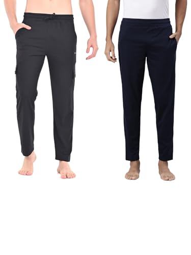 Image of Pepe Jeans Men's Mid Rise Track Pant Combo | 100% Cotton Superior Comfort For All Day Lounge Wear