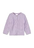 cardigan pink floral mit Rippbündchen, aus Strukturstrick