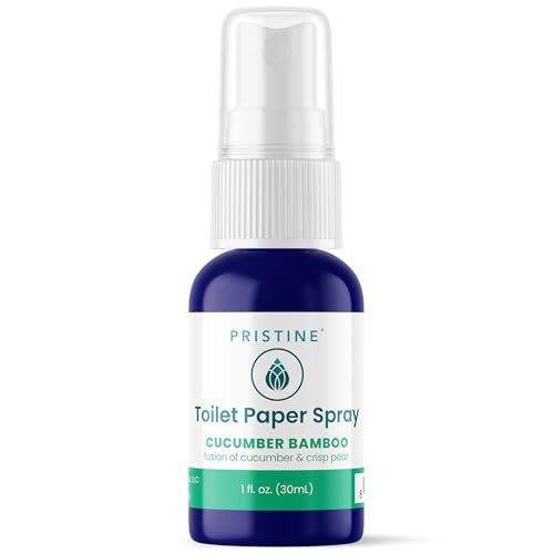 Image of PRISTINE Toilet Paper Spray - As Seen on Shark Tank, More Natural Flushable Wet Wipes Alternative, Spray Toilet Paper to Create Flushable Wipe, Cucumber Bamboo, 1 fl oz Travel Size