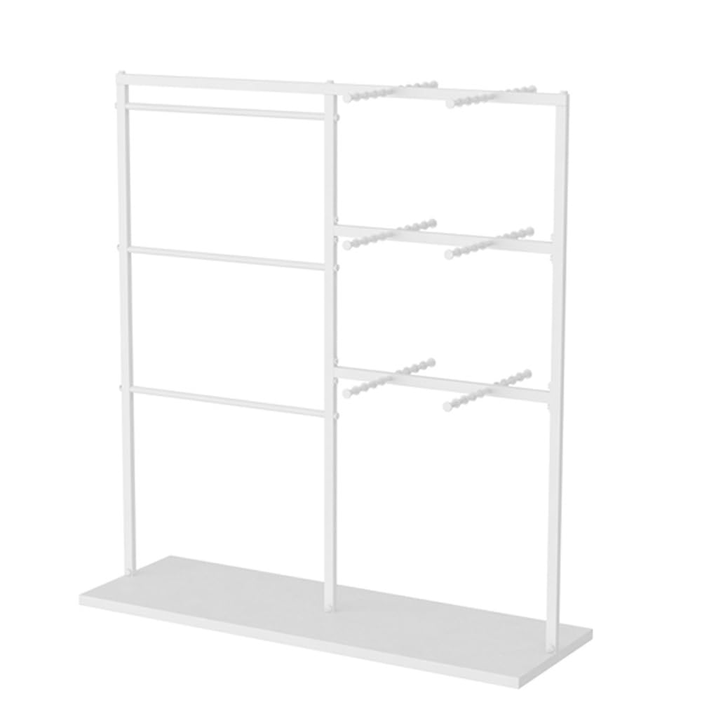 OLSKFUH Freestanding Metal Underwear Display Rack, Multipurpose Lingerie Organizer With Hangers For Bras, Panties, Socks, Hats, Retail Boutiques, Swimwear, And Beachwear,White-150x40x130cm