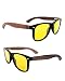 Produktbild Holzwurm Nachtsichtbrille mit Holzbügeln aus Walnuss für Damen & Herren/Night Vision Brillengläser mit UV400-Schutz/mit Brillenetui aus echtem Kork