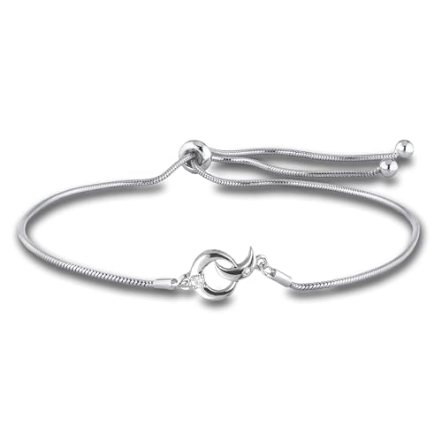 Image of Polar Light Signature Canadian Diamond Charm Bracelet in .925 Sterling Silver - Choice of Rolo or Paperclip Style Chain