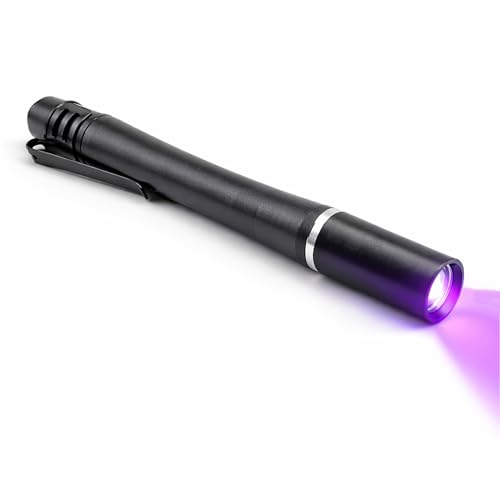 Boulton Torcia UV – Torcia a LED a batteria con luce ultravioletta – 2 torce ultraviolette portatili alimentate a batteria AAA torcia ultravioletta torcia UV rilevatore di urina e controllo note