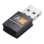 jj-shop24 AC 600Mbps WLAN Stick Dual Band 2.4GHz / 5GHz WiFi Dongle USB Wireless Internet Adapter for PC, Desktop, Laptop Suitable for Windows XP/7/8/10/11, Mac