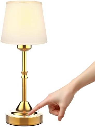 Dome Bege Base Redonda Cobre, Luminária de Mesa LED Recarregável, Abajur To...