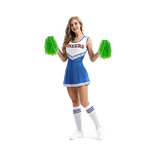 image for Hooshing 12 Pcs Pom Poms Cheerleading Matt Green Pom Poms with Plastic