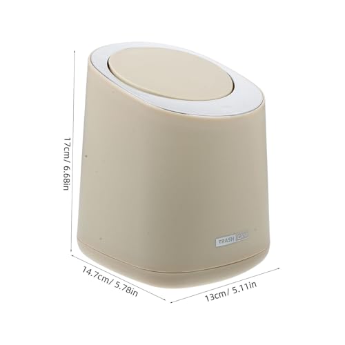 Mini caneca de basura rectangular beige para escritorio miniatura 2