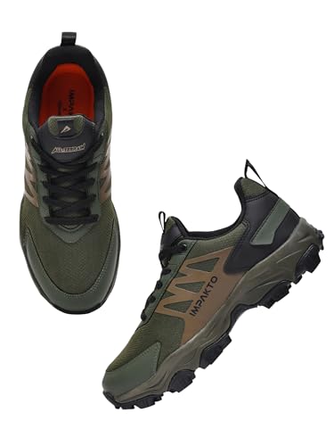 Image of Impakto Edgerunner Men's Hiking & Trekking Shoes | Lightweight & Breathable Outdoor Shoes | Anti-Skid All Terrain Grip | Cushioned Mid Sole | Trek Shoes for Mountain, Trail & Adventure