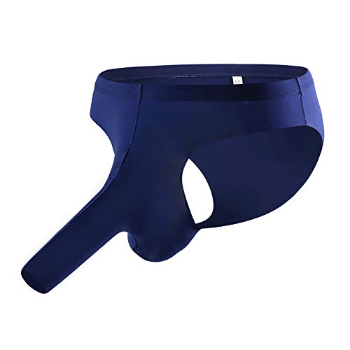 Men's Elephant Nose Ball Pouch Briefs Underwear No Show Jockstrap Bulge Enhancement Ice Silk Lightweight Sissy Exotic