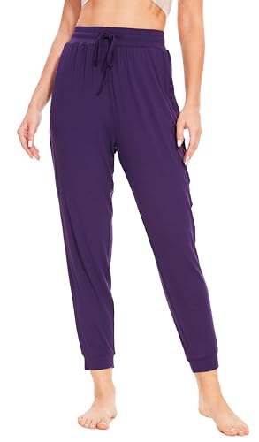Image of LazyCozy Bamboo Viscose Jogger Pajama Pants for Women | Cooling for Night Sweats & Hot Sleepers, Lightweight Sleep Lounge Bottoms with Pockets, Ultra-Soft, Drawstring Waist