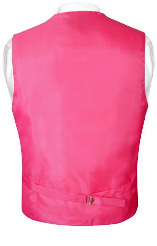 Men's Paisley Design Dress Vest & Bow Tie HOT PINK FUCHSIA Color BOWTie Set2