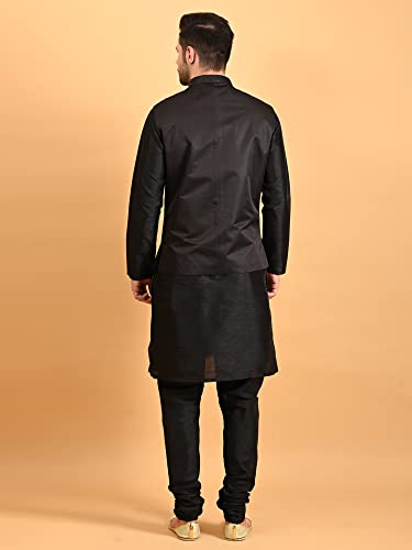 Image of Uri and MacKenzie Men's Silk Blend Kurta Pajama with Designer Ethnic Nehru Jacket /Modi Jacket