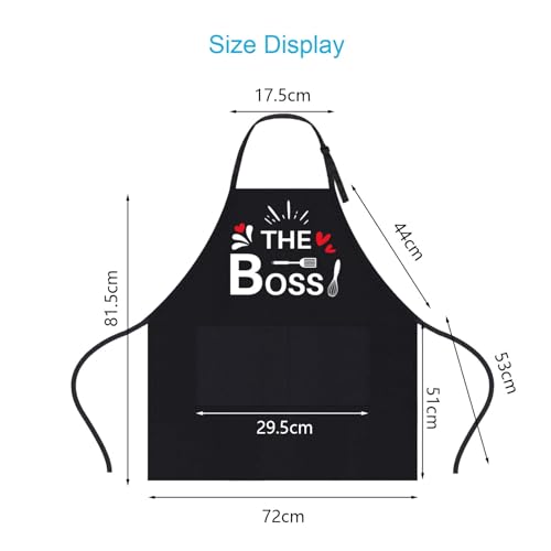 ROSEMO 2 Pack Couples Aprons, Couples Cooking Apron with 2 Pockets, His and Hers Aprons as Valentine's Day Wedding Anniversary Engagement Bridal Shower Gift for Couples and Newlyweds - Cosy Home Interiors ROSEMO 2 Pack Couples Aprons, Couples Cooking Apron with 2 Pockets, His and Hers Aprons as Valentine's Day Wedding Anniversary Engagement Bridal Shower Gift for Couples and Newlyweds - Image 7