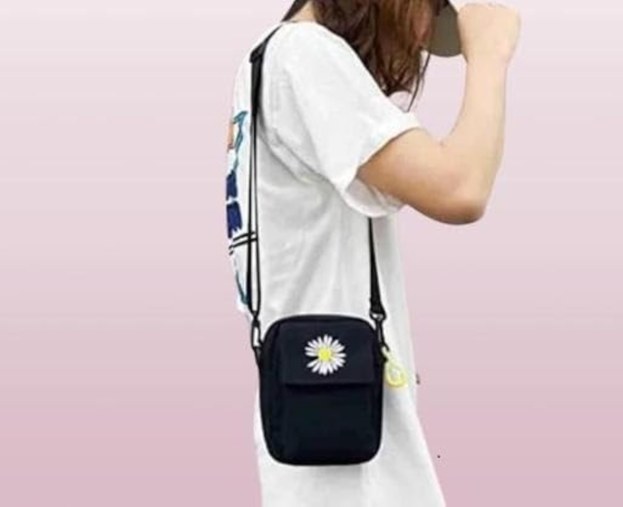 Embroidered Crossbody Bag with Adjustable Strap