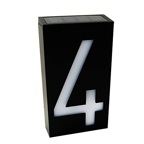 KEEDA LED Numero Civico con illuminazione a 6 LED Energia Solare, Numeri di Casa, House Sign Plaque Lampada Solare