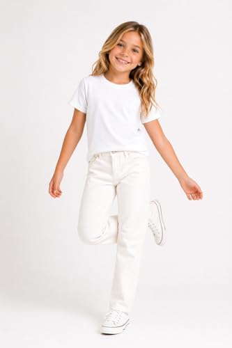 Image of DYCA by Bodycare Girls Solid Cotton T-Shirt, Round Neck Half Sleeves, Casual Regular Fit, Comfortable Tshirt for Kids