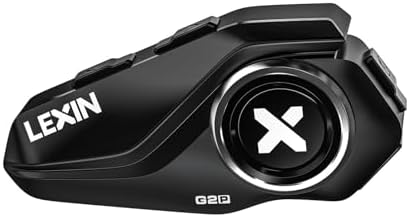LEXIN G2P Motorcycle Helmet Bluetooth Headset, Group Intercom Communication System, FM Radio/ 6 Shells/Universal Pairing/Private Talk/Noise Cancellation, Fit for Snowmobile/ATV, 1 Pack