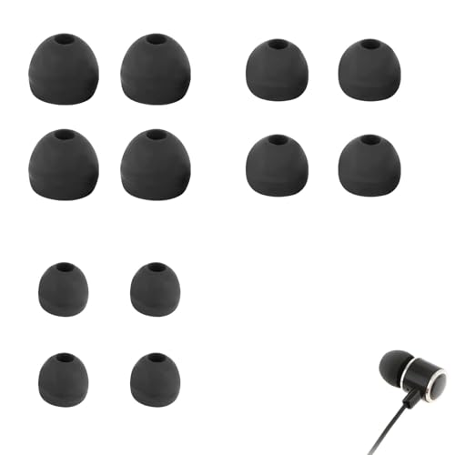 20-Pack Universal Silicone Replacement Earbud Tips - Premium Fit, Assorted Sizes (Black) 3 thumbnail image