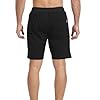 JustSun Mens Shorts Casual Sports Joggers Shorts with Elastic Waist Zipper Pockets Black UK 2X-Large #1