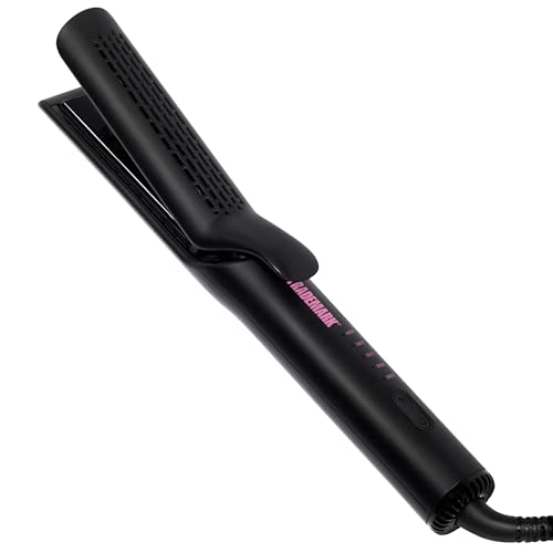 Trademark Beauty Airflow Styling Flat Iron, 2 in 1 Hair Straightener & Curler, Ceramic Plates, Tourmaline Coating, 360 Degree Air Vents, Sunny Styler - Black