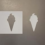 Ice Cream Cone Reusable Mylar Stencil - Art Craft Supplies 8 Inch