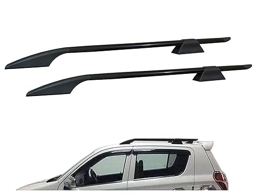 Malik AUTO Exclusive Car Stylish Roof Rails (Drill Free) in Rocket Curve Design (Type E) in Black Colour with Both Legs in Black Alto 800