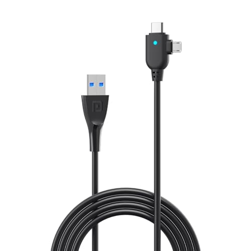 Image of Portronics Konnect Spydr 2 Multi-Functional Charging Cable (Type C + Micro USB) 3.0 A Output, PVC Material(Black)