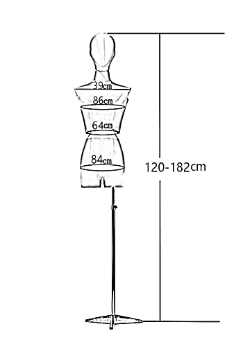 Yaweda Wood Color Female Dress Form Mannequin Torso Body With Adjustable Wooden European Square Base Tripod Half-Length Model Linen Clothing Display (Color : B, Size : M/Medium) #TOP5
