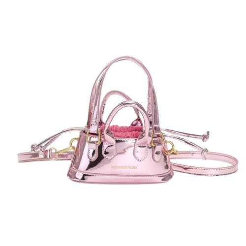 Sac à main en cuir rose de qualité supérieure avec cordon de serrage élégant
