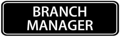 Acrylic Branch Manager Sign - for Corporate Offices, Bank Branches & Regional Business Centers, Easy to Mount with Symbols, 3x9 Inch.