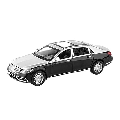 Voiture en alliage moulé sous pression 1:32 Maybach S650 miniature noire et argent pour collection