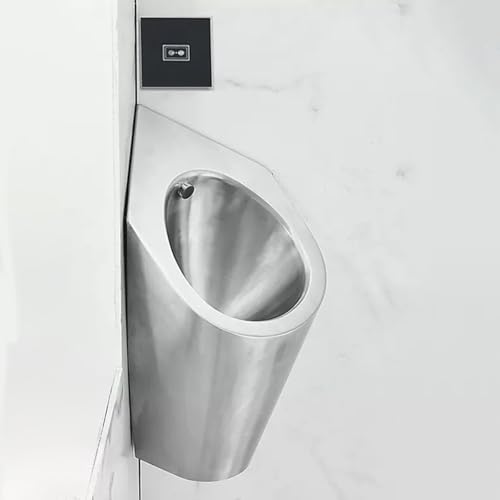 OTQEFTN 304 Stainless Steel Urinal, Men's Corner Urinal Troughs with Sensor Flush Valve, Washout High-Efficiency Urinal, for Schools, Hospitals