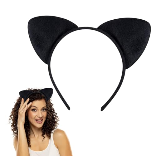 KARELLS Diadema con Orejas de Gato,Orejas de Gato,Diadema de Orejas de Gato,Negro,Niñas y Mujeres,para Decoración De Fiesta