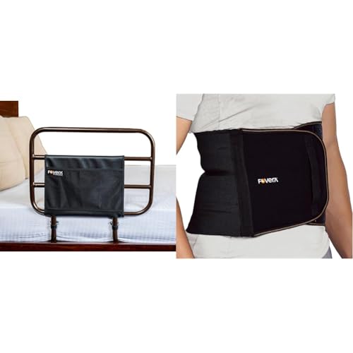 Image of FOVERA Bed Safety Rail for Adults, Elderly, Seniors & Surgery Patients - Assist Bar with Storage P | FOVERA Abdominal Belt 9 Inch, Ideal for Lower Back Pain Relief, Slimming Waist, Post Delivery for