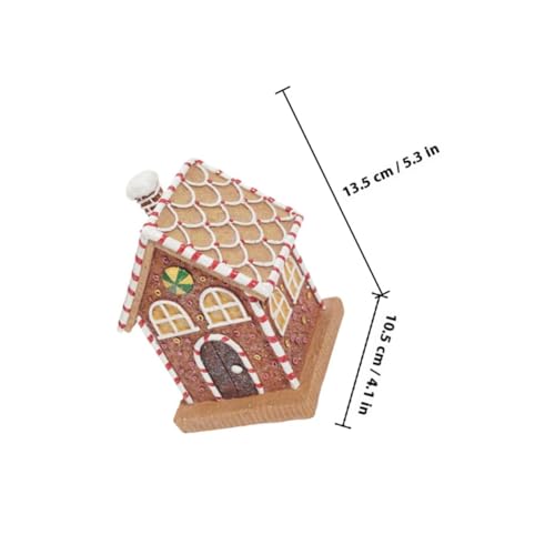 Casa de pan de jengibre miniatura luz LED decoración navideña mesa 8