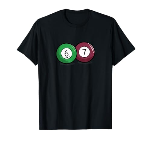 Funny 6 7 Meme Pool Billiard Balls T-Shirt