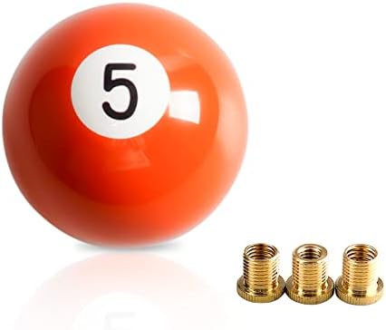 WENJTP Universal Fit for Manual Car Acrylic Gear Shift Knob 5 Ball Billiard Orange Round Shift Knob