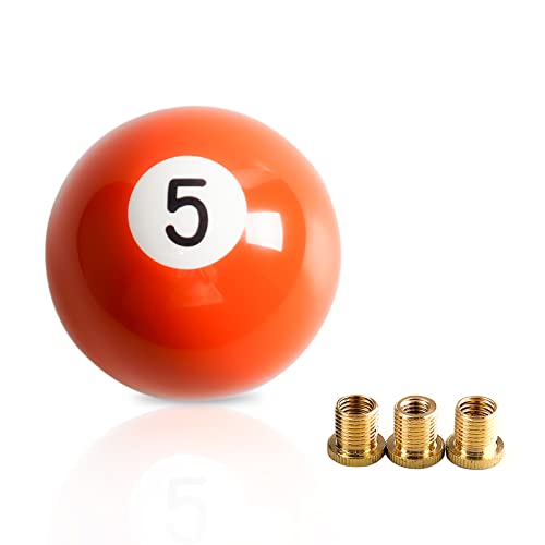 Wenjtp Universal Fit For Manual Car Acrylic Gear Shift Knob 5 Ball Billiard Orange Round Shift Knob #TOP22