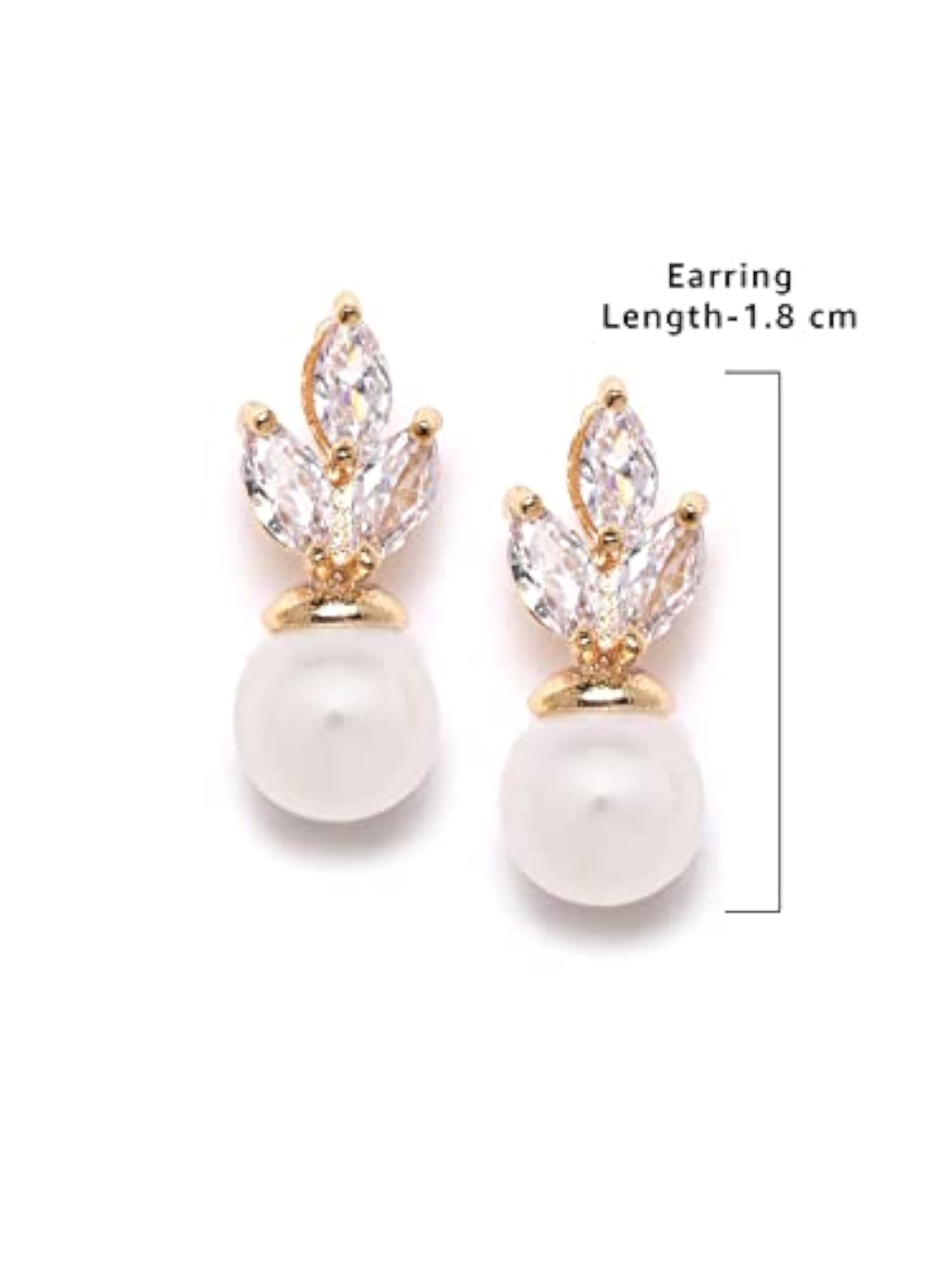 Tone Shimmering CZ & Pearl Stud Earrings ZPFK9473
