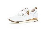 Gabor Damen Low-Top Sneaker, Frauen Halbschuhe,Wechselfußbett,Best Fitting,Halbschuhe,straßenschuhe,Strassenschuhe,Weiss/Cognac,39 EU / 6 UK