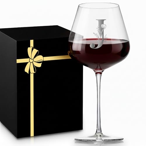 Product Image of the Personalized Crystal Wine Glass for Women Christmas Xmas Birthday Ideas Gift New Step Bonus Mom Daughter Law Unique Who Have Everything Want Nothing Good Special Busy Useful Adult Alphabet Present,J
