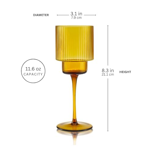 Set de 4 copas de vino ámbar Qualia de 12 oz miniatura 3