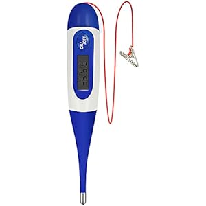Pet Thermometer, Waterproof Digital Veterinary Thermometer Portable Pet Digital Thermometer Pet Thermometer with Reminder Function Thermometer for Dogs Cats Horse Cattle Pigs Sheep