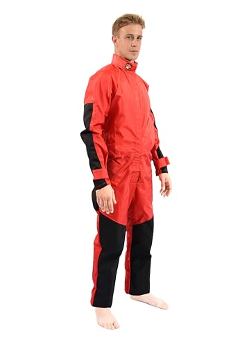 Kong Alp Design by Bitex Tuta Speleologia Uomo. Resistente e leggera. Rinforzi in Cordura® e Cappuccio Ripiegabile. Taglia 50. Peso 850g. Colore Rosso/Nero.