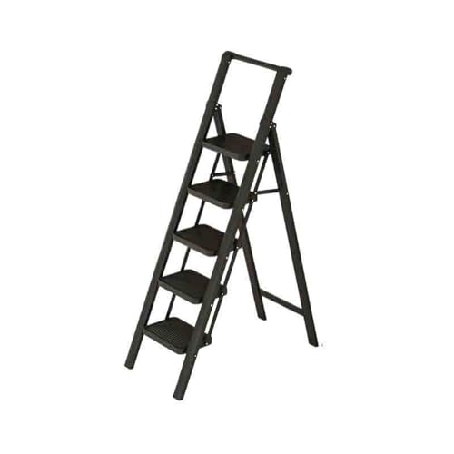 Escalera de Mano Escalera telescópica Multifuncional de Hierro Grueso for Interiores, pequeña y Ligera, Plegable, de Metal Taburete Plegable(Grande)